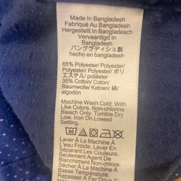 J Crew Factory - Large | Navy | Short Sleeve Seersucker Shirt - Picture 3 of 4